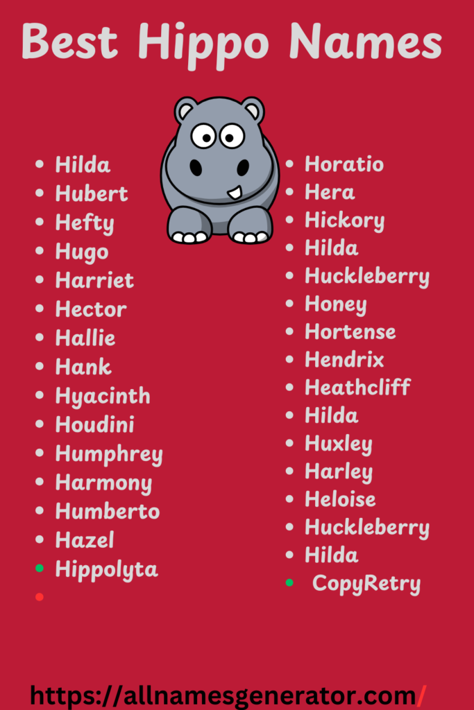 Hippo Names infographic