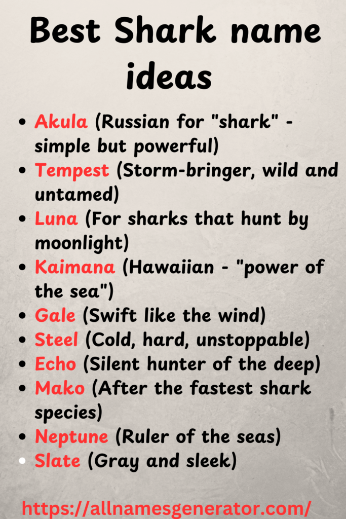 Best Shark names