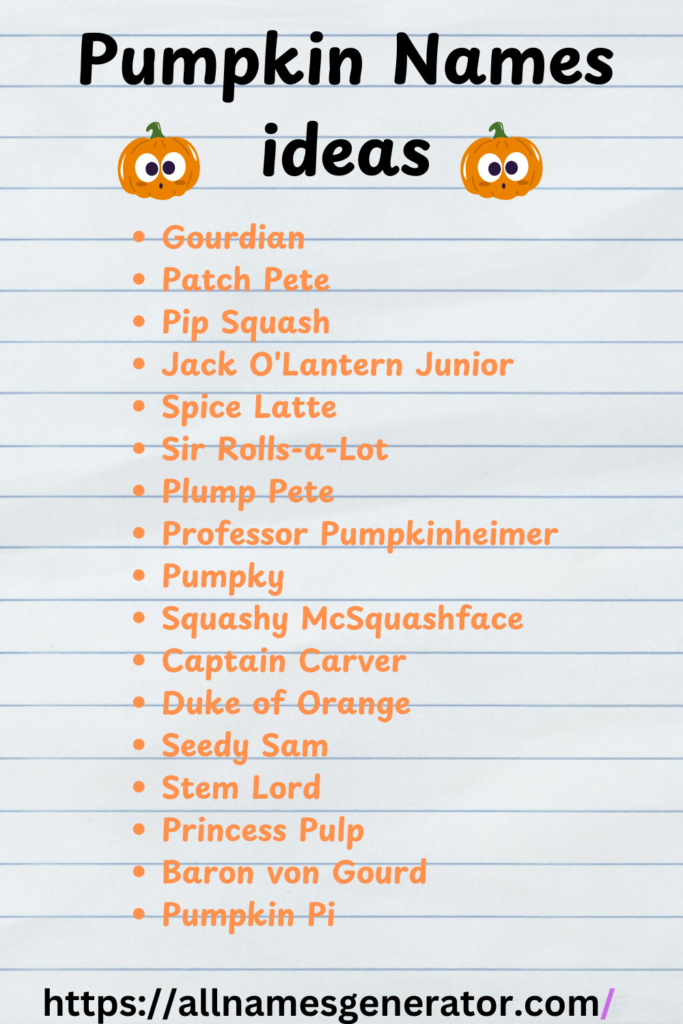 Pumpkin Names