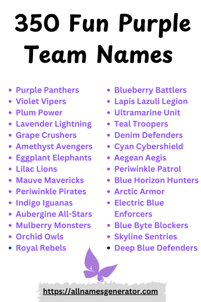 Purple Team Names