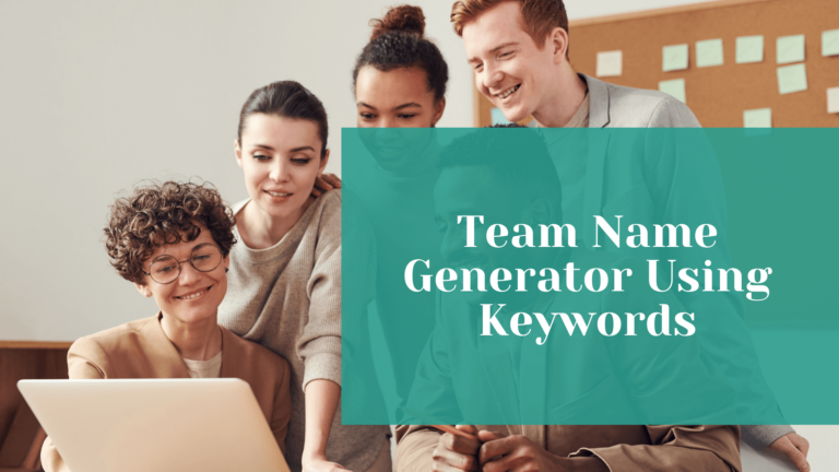 Team Name Generator Using Keywords